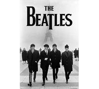 The Beatles Eiffel Tower Maxi Poster - Black Gloss Framed - Framed Poster Print, Wall Decor/Art, Home Gift Idea, For Living Room, Bedroom, Home or Office Display
