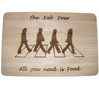 The Beatles Fab Four 4 Hardwood Chopping Cutting Cheese Board Place Mat Engraved Wooden Wood Kitchen Cooking Baking Present Gift Laser Engraved