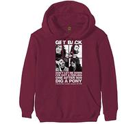 The Beatles Hoodie 3 Savile Row Band Logo Official Mens Maroon Red Pullover XXL