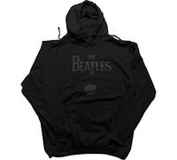 The Beatles Hoodie Drop T Band Logo and Apple Official Mens Black Pullover M