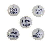 The Beatles I Love The Beatles 5 Pack Button Badge Pack One Size