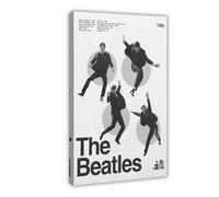 The Beatles Inspired Poster Modern Minimalist Wall Art Vintage Black And White Paul McCartney John Lennon George Harrison Ringo Starr Canvas Poster Wall Art Decor Print Picture Paintings for Living Ro
