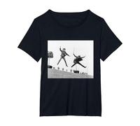 The Beatles John Lennon & George Harrison Beatlemania 1964 T-Shirt, Women's Plus, Black, 5X