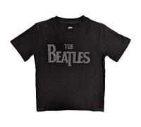 The Beatles Kids T Shirt Diamante Drop T New Official Black, Black, L/9-10 Years