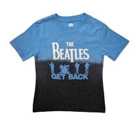 The Beatles Kids T Shirt Get Back Band Logo New Official Dye Wash Blue, Blue, M/7-8 Years