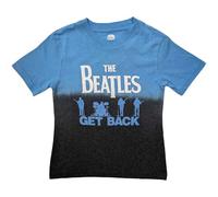 The Beatles Kids T Shirt Get Back Band Logo New Official Dye Wash Blue, Blue, Small (5/6 Yrs)