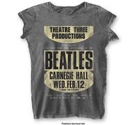The Beatles Ladies Slim Fit T-Shirt: Carnegie Hall (Burnout) OFFICIAL NEW