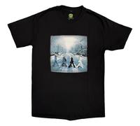 The Beatles Men's Abbey Christmas T-Shirt Black, Black, L
