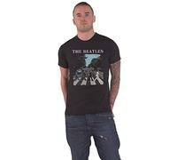 The Beatles Men's Abbey Road and Logo Short Sleeve T-Shirt, Black, Large