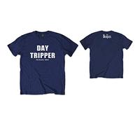 The Beatles Men's Day Tripper (Back Print) T-Shirt, Blue, Medium