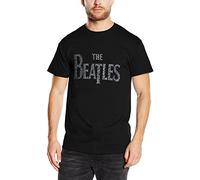 The Beatles Men's Drop T Songs Short Sleeve T-Shirt, Black, Large