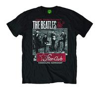 The Beatles Men's Star Club Short Sleeve T-Shirt, Black, Small