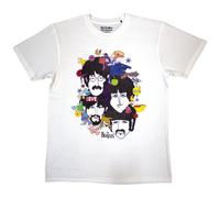 The Beatles Men's Yellow Submarine Heads Collage Back Print T-Shirt in White | Size: Small The Beatles White S