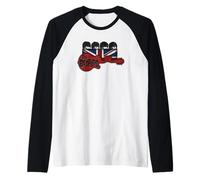 The Beatles Official Rock Pop Band Guitar Flag Music Men WOM Raglan Baseball Tee