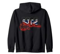 The Beatles Official Rock Pop Band Guitar Flag Music Men Wom Zip Hoodie