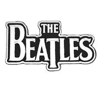 The Beatles Patch Classic Drop T Band Logo White Official Die Cut Sew On
