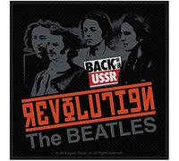 The Beatles Patch Revolution Band Logo Official Black Woven Iron on 10x10cm One Size