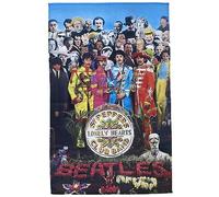 ドラッグトレイン The Beatles Poster Sgt Pepper Band Logo Textile Flag 70cm x 106cm One Size