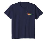The Beatles - Rainbow Song Titles Collage T-Shirt, Youth, Navy Blue, Large