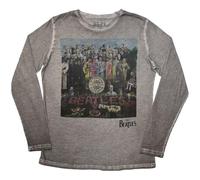 The Beatles SGT Pepper Stone Wash Long-Sleeved T-Shirt Silver Grey L