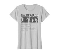 The Beatles - Song List T-Shirt, Women, Silver Grey, X-Large