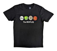 The Beatles T Shirt Apple and Drums Logo Official Mens Black XL