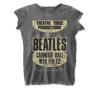 The Beatles T Shirt Carnegie Hall Official Womens Burnout S Charcoal