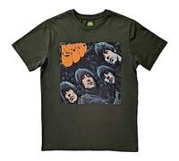 The Beatles T Shirt Rubber Soul Album Cover Official Unisex Green M