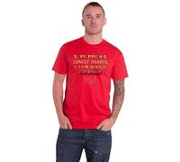 The Beatles T Shirt SGT Pepper Stacked Diamante Logo Official Unisex Red XL