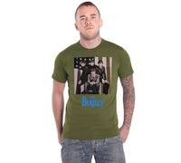 The Beatles T Shirt US Flag Photo Band Logo Official Unisex Green L