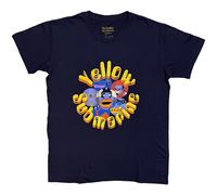 The Beatles T Shirt Yellow Submarine Baddies Logo new Official Mens Navy Blue