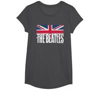 The Beatles - UK Flag T-Shirt, Girls, Dark Heather Grey, Small