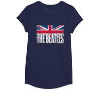 The Beatles - UK Flag T-Shirt, Girls, Navy Blue, Medium