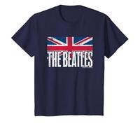 The Beatles - UK Flag T-Shirt, Youth, Navy Blue, X-Small