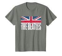 The Beatles - UK Flag T-Shirt, Youth, Olive Heather, 3T