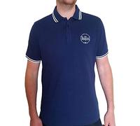 The Beatles Unisex Adult Logo Polo Shirt Navy Blue S