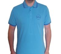 The Beatles Polo Shirt Drum Band Logo Nue Official Men's Light Blue, Blue, M