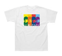 The Beatles White T Shirt for Kids (Retro Rainbow Design), Beatles T Shirt, Machine Washable Kids Tshirt. The Beatles Gifts for Kids, Rock Band T Shirts for Kids - Genuine Beatles Merchandise