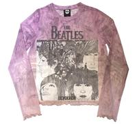 The Beatles Women's lver Mesh Long-Sleeved Crop Top in Pink | Size: Medium The Beatles Pink M