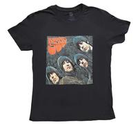 The Beatles Women's Rubber Soul Album Cotton T-Shirt in Black | Size: Small The Beatles Black S