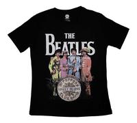 The Beatles Women's Sgt Pepper T-Shirt in Black | Size: Large The Beatles Black L