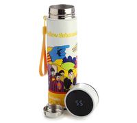 Puckator Yellow Submarine 450ml Insulated Hot & Cold Drinks Bottle with LED Temperature Display The Beatles Stainless Steel Water Bottle Cold for 24h and Hot for 6h Metal Water Bottles Thermos Flask