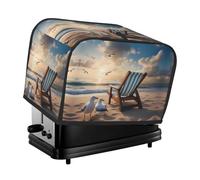 The beautiful blue sky and sea toaster cover is suitable for 2 small toaster covers with wide slots and comes with a storage pocket to meet diverse baking needs.