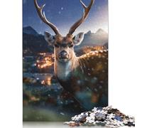 The Beautiful Deer Jigsaw Puzzles Puzzle for Adults Kids. 1000 Piece Great Gifts Challenge Toy Educational Games Home Decoration for Adults& Kids Age 14 Years Up 1000pcs (75x50cm)