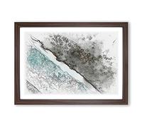 The Beautiful Maldives Sketch Framed Print | A2 Walnut Framed Wall Art | Ready to Hang | Modern Nature Picture | Living Room Bedroom Lounge Office
