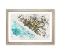 The Beautiful Maldives Watercolour Framed Print | A2 Oak Framed Wall Art | Ready to Hang | Modern Historical Picture | Living Room Bedroom Lounge Office
