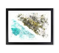 The Beautiful Maldives Watercolour Modern Framed Print | A2 Black Framed Wall Art | Ready to Hang | Modern Historical Picture | Living Room Bedroom Lounge Office