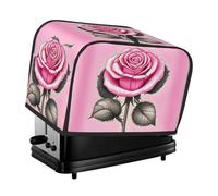 The Beautiful pink roses toaster cover is suitable for 2 small toaster covers with wide slots and comes with a storage pocket to meet diverse baking needs.