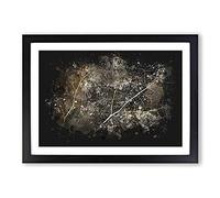 The Beauty of an Autumn Leaf Paint Splash Framed Print | A2 Black Framed Wall Art | Ready to Hang | Modern Floral Picture | Living Room Bedroom Lounge Office