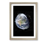 The Beauty of Planet Earth Framed Print | A2 Oak Framed Wall Art | Ready to Hang | Modern Space Picture | Living Room Bedroom Lounge Office